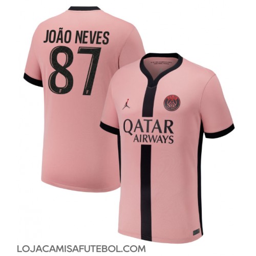 Camisa de Futebol Paris Saint-Germain Joao Neves #87 Equipamento Alternativo 2024-25 Manga Curta